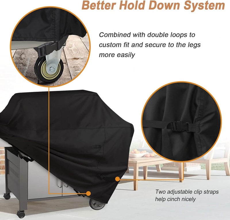 NettyPro غطاء شواية ، مقاس 44 بوصة، مقاوم للماء، عالي الجودة، مناسب لأجهزة Weber، Char-Broil، Brinkmann، Jenn Air، Nexgrill ذات موقد واحد، بلون أسود. - Image 5
