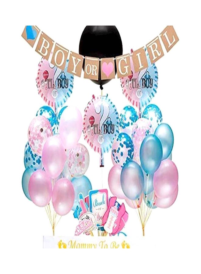 NIBEMINENT 64-Piece Gender Reveal Decorative Party Balloon Set 12inch - Image 1