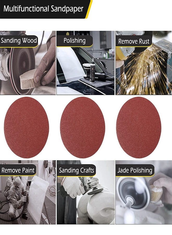 اتول مارت أقراص صنفرة Utoolmart PSA، ورق صنفرة ذاتي اللصق مقاس 8 بوصات، ورق صنفرة من أكسيد الألومنيوم بدون ثقوب، 80 حبيبة، لصنفرة مدارية عشوائية، الخشب، تلميع المعادن، 5 قطع - Image 5