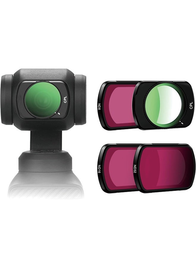 Generic ND Filters Set for DJI Osmo Pocket 3, 4 Pack - CPL ND8 ND16 ND32 Lens Filter for DJI Osmo Pocket 3 Creator Combo Camera Accessories  - Image 1