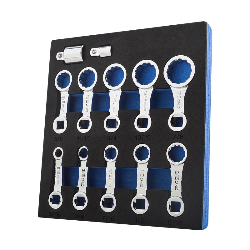 Gunpla 12pcs Torque Adapter Set SAE 12 Point Fastener 38 inch Wrench Torques Adaptor Extension 42 Chrome Molybdenum Steel 516 38 inch Calculation Adjustment Calibration Tools Kit in Storage Case - Image 2