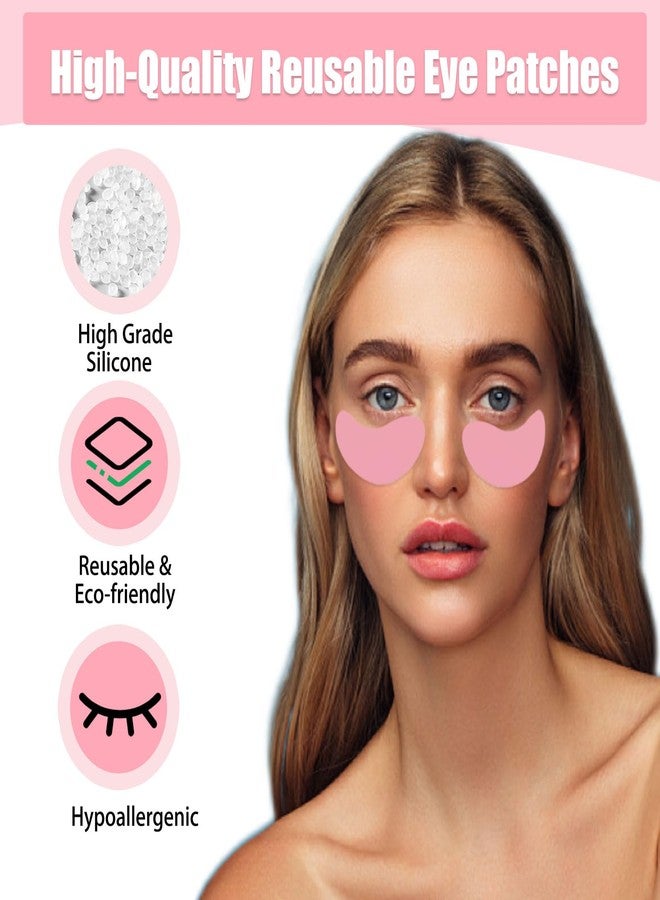 Wewymewo Reusable Under Eye Patches, Pink Silicone Eye Mask for Dark Circles, Wrinkles, Fine Lines, Undereye Bags, with Metal Eye Cream Applicator to Reduce Eye Puffiness, Make Smooth Under Eyes, Tin Case - Image 4