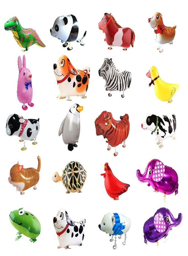 CUGBO 20Pcs Set Walking Animals Balloons Set, Pets Air Walker Balloons, Mylar Foil Helium Aluminum Balloon Kit for Kids Birthday Party Baby Shower Decor Children Gift - Image 1