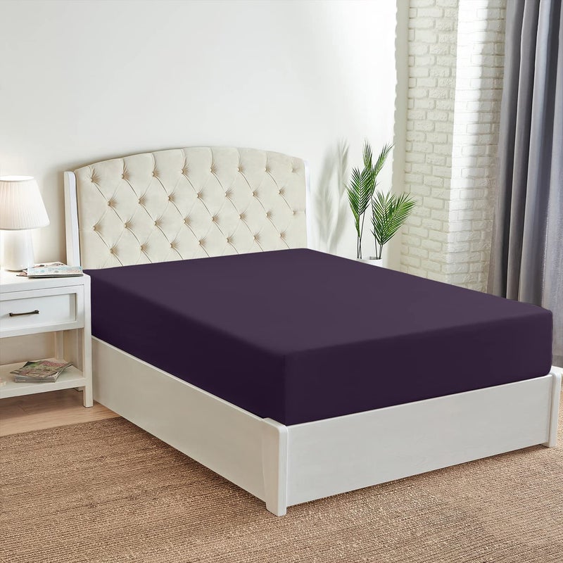 Mellanni King Fitted Sheet - Iconic Collection Bedding Sheets with up to 16 inch Deep Pocket - Soft & Cooling - Fade & Stain Resistant - 1 PC (King, Purple) - Image 3