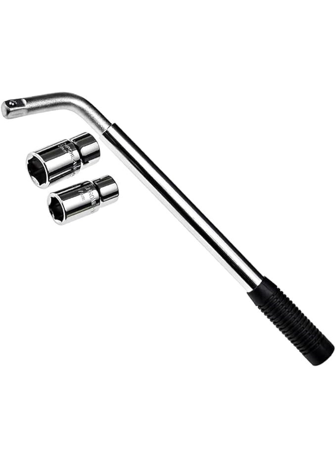 Universal 4-Way Car Wheel Wrench (17-19-21-22mm) - Heavy-Duty Steel Lug Wrench for Tire Changing & Home Maintenance - Professional Cross Wrench Tool - Image 1