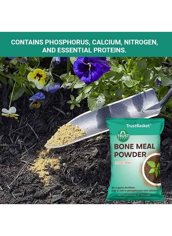 TrustBasket - TrustBasket Organic Bone Meal for Plants Home Gardening | Steamed Bone Meal | Rich in Phosphorus and Calcium | Natural Plant Fertilizer| - 450 Grams (Set of 1) - Image 1