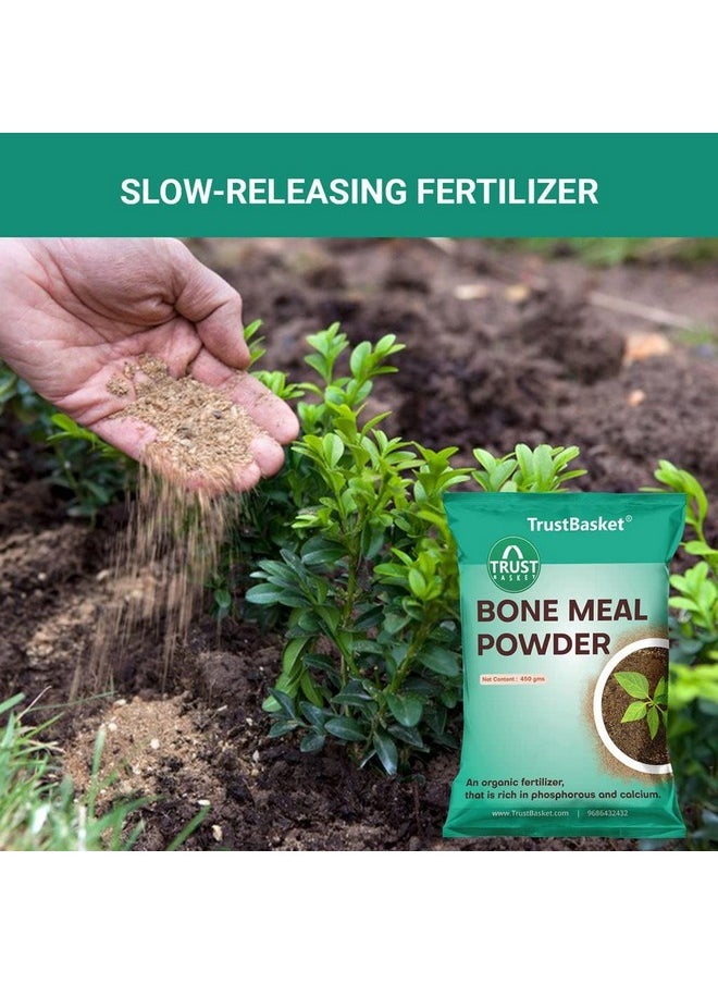 TrustBasket - TrustBasket Organic Bone Meal for Plants Home Gardening | Steamed Bone Meal | Rich in Phosphorus and Calcium | Natural Plant Fertilizer| - 450 Grams (Set of 1) - Image 1
