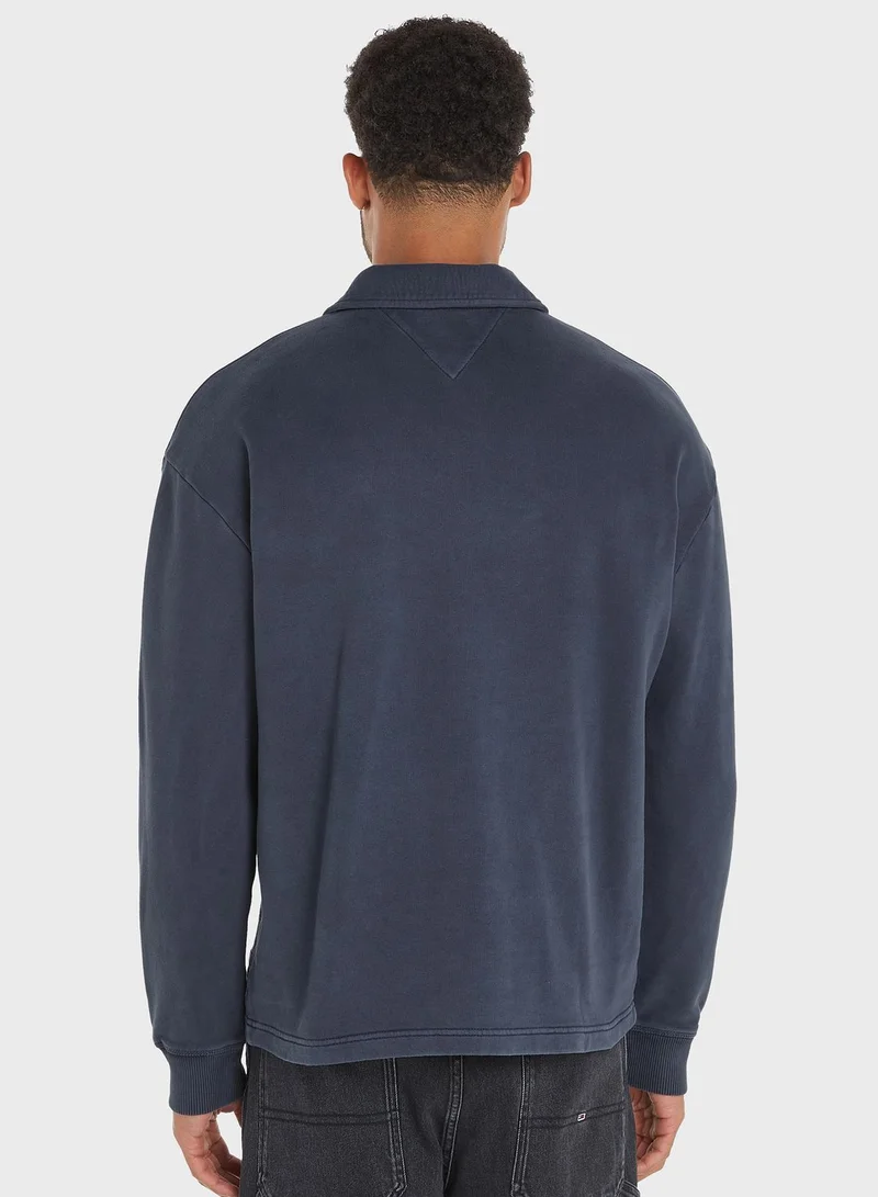 TOMMY JEANS Logo 1/4 Zip Sweatshirt