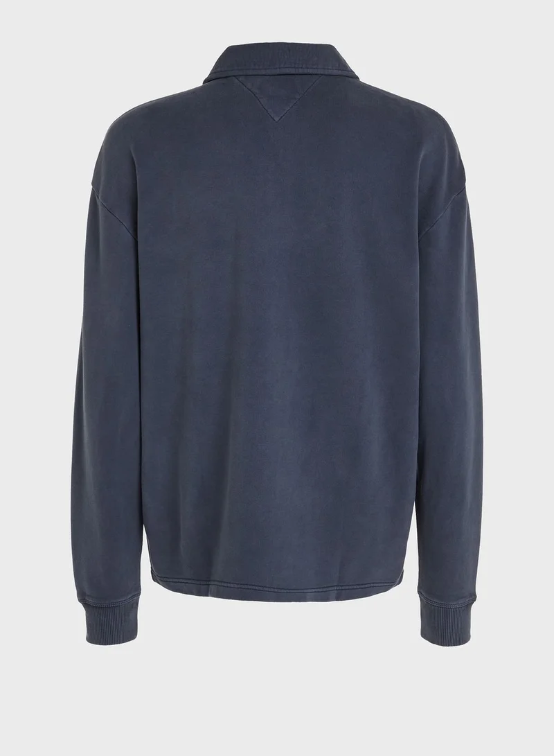 TOMMY JEANS Logo 1/4 Zip Sweatshirt
