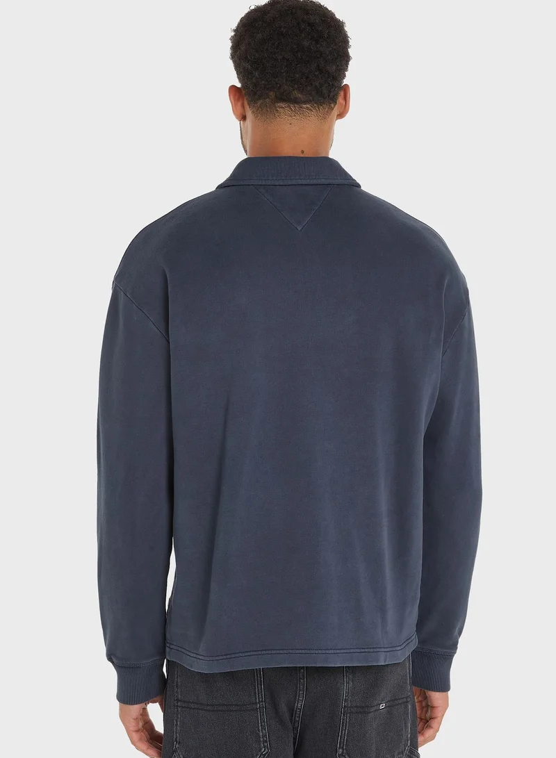 TOMMY JEANS Logo 1/4 Zip Sweatshirt