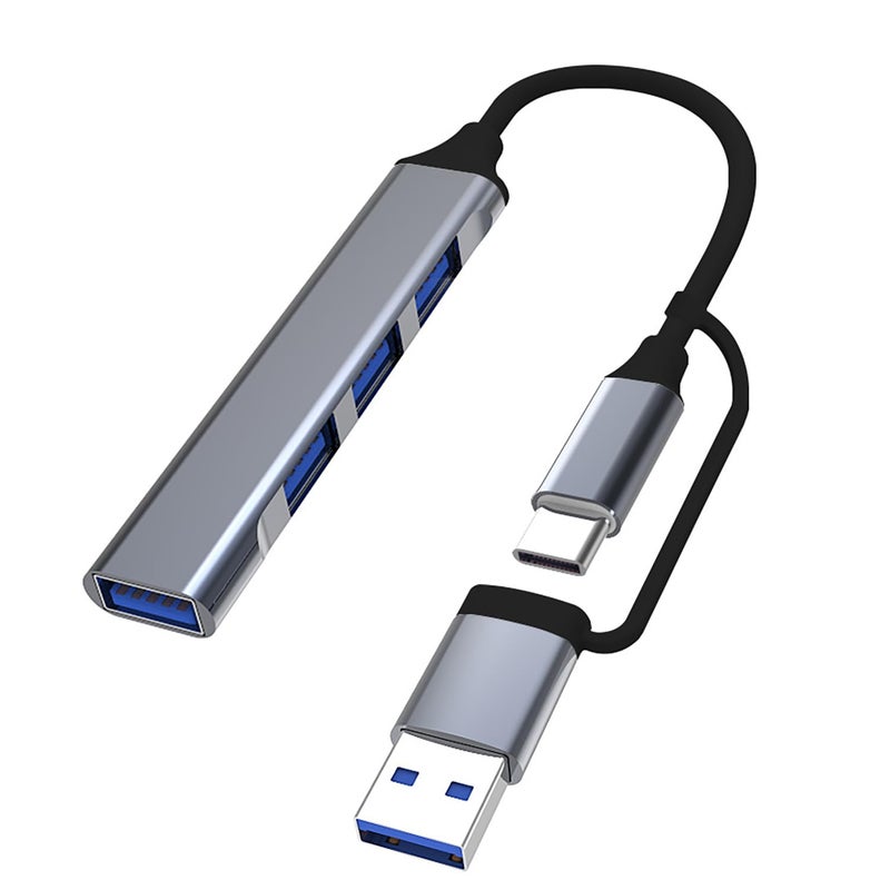 USB-C Hub, USB 3.0 Hub 4 Ports Data Hub Ultra Slim Multiport USB 3.0 5Gbps High Speed Compatible with Matebook PC Type-C Tablet, Surface Pro, Notebook PC, USB Flash Drives etc.