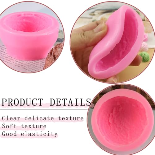 KuuGuu 3 PCS 3D Ice Cream Ball Shape Silicone Molds Semi Sphere Mold Cookie Pastry Mold for Chocolate Pudding Dome Mousse Fondant Cake Decoration DIY Clay Kitchen Baking Soap Candle - Image 3
