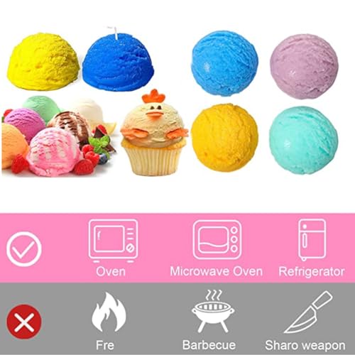KuuGuu 3 PCS 3D Ice Cream Ball Shape Silicone Molds Semi Sphere Mold Cookie Pastry Mold for Chocolate Pudding Dome Mousse Fondant Cake Decoration DIY Clay Kitchen Baking Soap Candle - Image 4