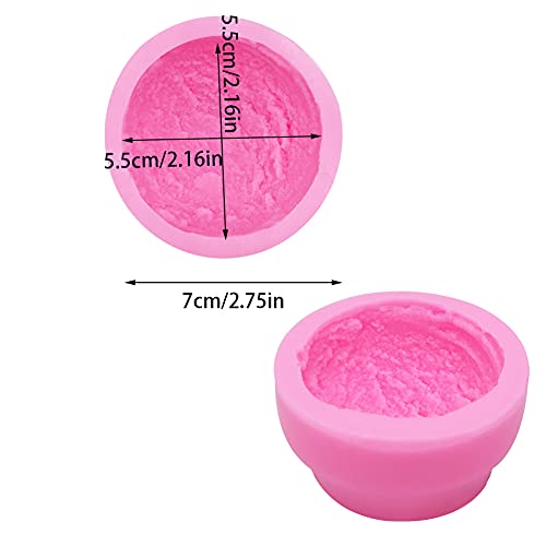 KuuGuu 3 PCS 3D Ice Cream Ball Shape Silicone Molds Semi Sphere Mold Cookie Pastry Mold for Chocolate Pudding Dome Mousse Fondant Cake Decoration DIY Clay Kitchen Baking Soap Candle - Image 2
