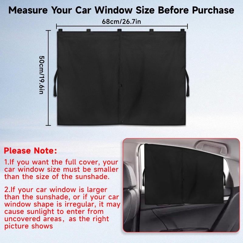 DIZA100 Car Window Shades, 2 PCS Magnetic Double Layer Car Sun Shade for Side Windows Privacy Full Covers/Half Shade Options Unicorn Patterns Car Window Curtains for Baby Protection - Image 4