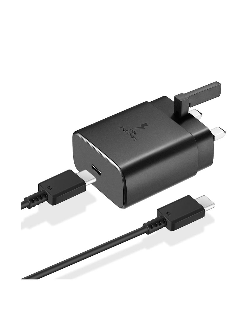 Generic - 45W Fast Charger Plug with USB C Cable for Samsung Galaxy S24 Ultra/S23 Plus/S23/S22/S21/S20 Ultra/S20/Note 20 /Note10 Plus/ Tab S10 Ultra/ Tab S10/ Tab S9/ Tab S9+/ Tab S8 and iPad Pro 13/ iPad 12.9 /iPad Pro 11/ iPad Air 6 - Image 1