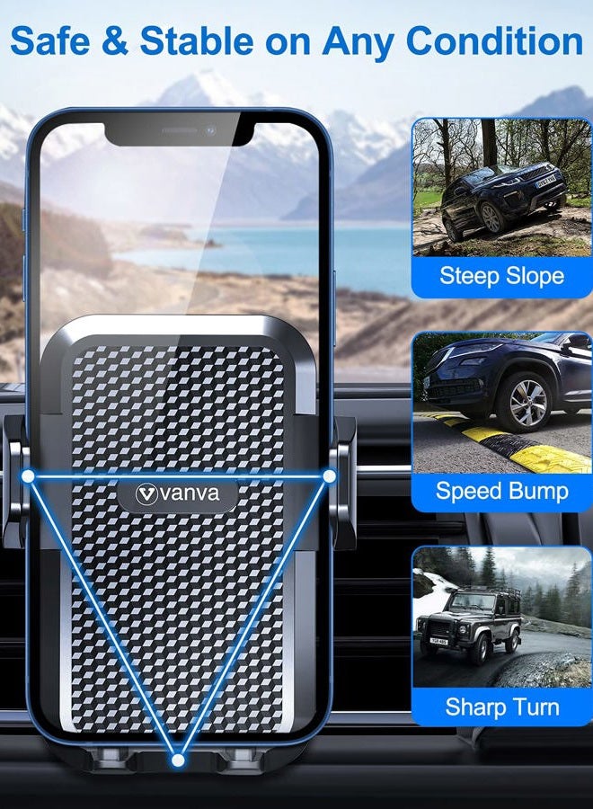 vanva [ Military-Grade Protection ] Car Phone Mount, Phone Holder for Dashboard/Windshield/Air Vent, Easy Clamp Mount Compatible with iPhone 17 16 15 14 13 Pro Max (b2) - Image 2