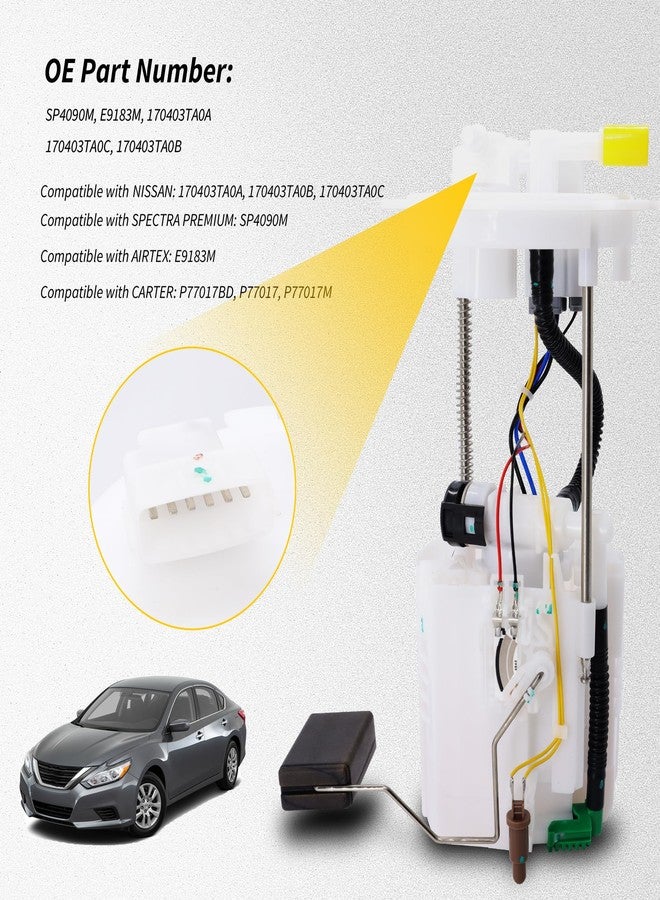 OXCANO Fuel Pump Module Assembly SP4090M E9183M Compatible with Nissan Altima Maxima 2013 2014 2015 2016 2017 2018 L4 2.5L V6 3.5L L33 6-Pin Connector - Image 2