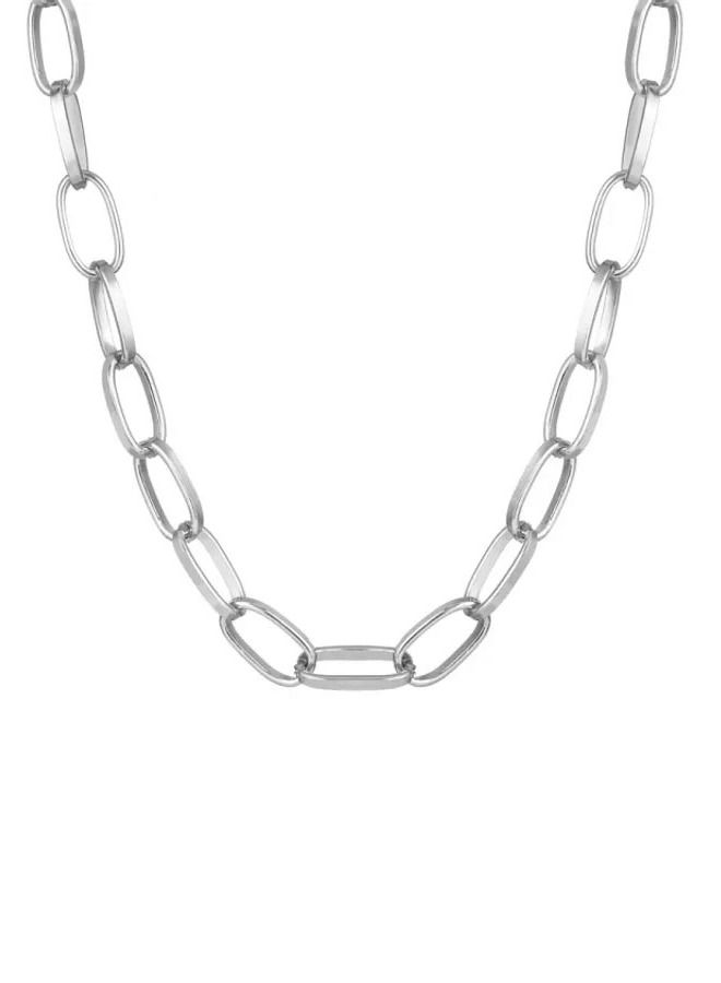 Unique women necklace with short chain design distinctive and elegant women accessory silver color  - Image 4