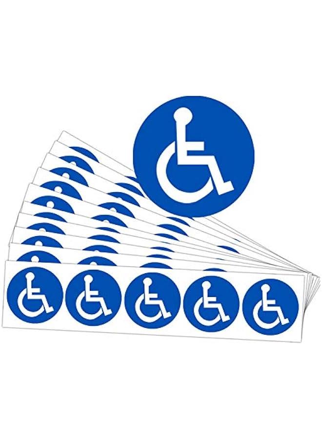 Disabled Wheelchair Symbol Labels | Handicap Signs Stickers 2 inch Round Convenient Decals for Handicapped Parking 60 pcs - Image 1