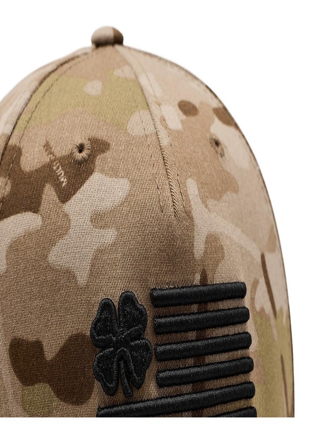 Black Clover, Unisex, Clover Nation 30 Snapback Adjustable Hat, Tan Camo Hat/Black Flag, One Size - Image 3