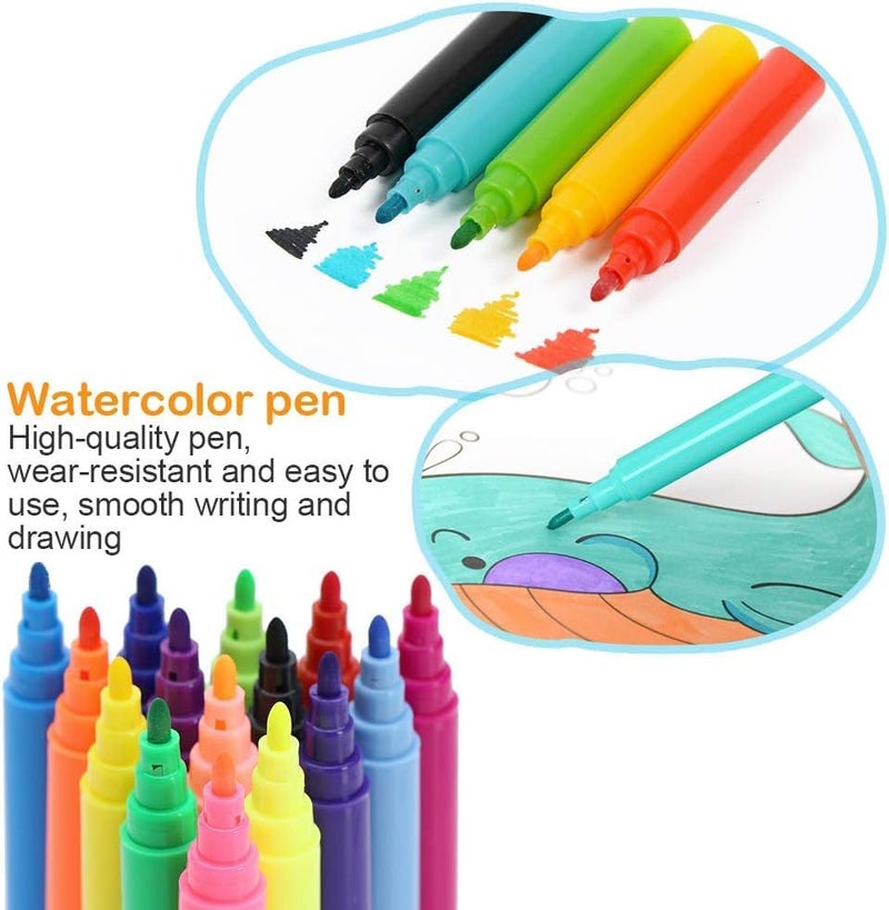 Parssufy 168 Pieces Art Set for Kids with Case, Art and Craft Supplies Kit for Drawing and Painting, Color Set with Markers, Water Colors, Brush, Color Pencils, Crayons (168 pcs Black) - Image 4