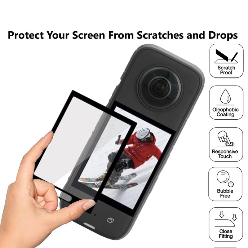 Action Pro Screen Protector Compatible with Insta-360 X3 with Full Screen Coverage And Easy Installation Kit - Image 3