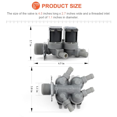 Beaquicy 5220FR2008F Cold Water lnlet Valve by Beaquicy - Exact fit Ken-more & L-G Washer Water Inlet Valve #wm3997hwa, wm2487hrma, wm2487hwm,etc. - Image 5