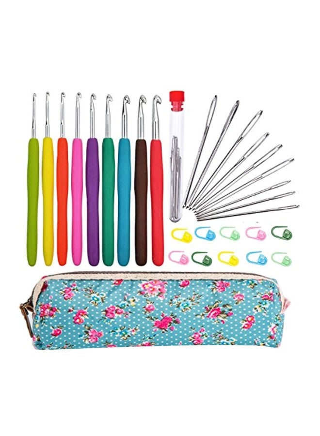 Generic Yarn Knitting And Crochet Hooks Set Silver/Red/Green  - Image 1