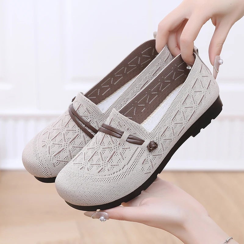 Old Beijing Cloth Shoes Women'S Lightweight Slip-On Fly-Woven Flats Women'S Middle-Aged And Elderly Moms Shoes - Image 3