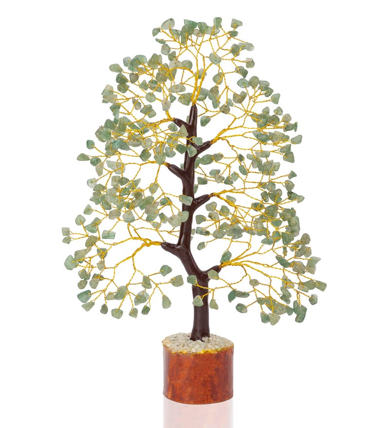 Crocon Green Jade Chakra Tree of Life Crystal Tree for Positive Energy Feng Shui Home Decor  Handmade Gemstone Tree Money Tree Bonsai  Green Healing Crystals Wealth  Good Luck Stones Spiritual Gift - Image 1