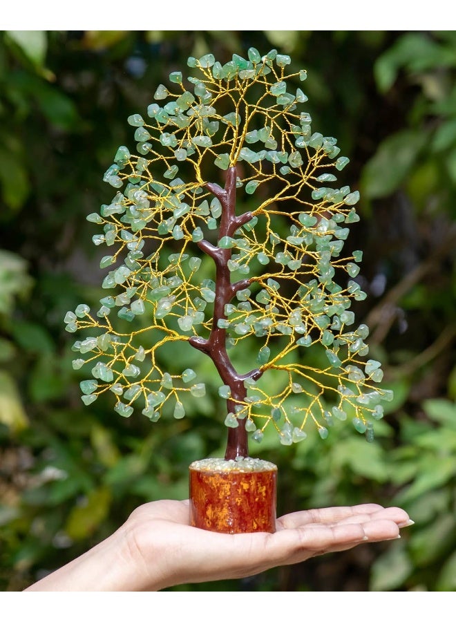 Crocon Green Jade Chakra Tree of Life Crystal Tree for Positive Energy Feng Shui Home Decor  Handmade Gemstone Tree Money Tree Bonsai  Green Healing Crystals Wealth  Good Luck Stones Spiritual Gift - Image 2