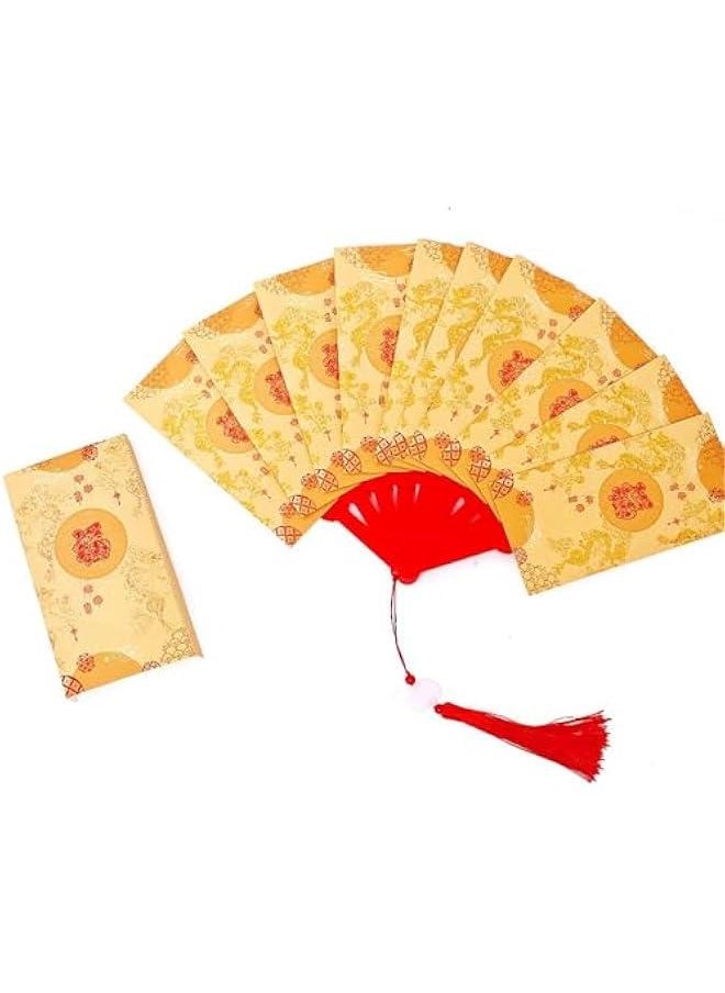 Generic 1 Pcs Chinese New Year Red Envelope, 2025 Year of The Snake Fan Shape Lucky Money Envelopes Red Packets Hongbao Cash Envelopes for Lunar Spring Festival Wedding Birthday Party  - Image 1