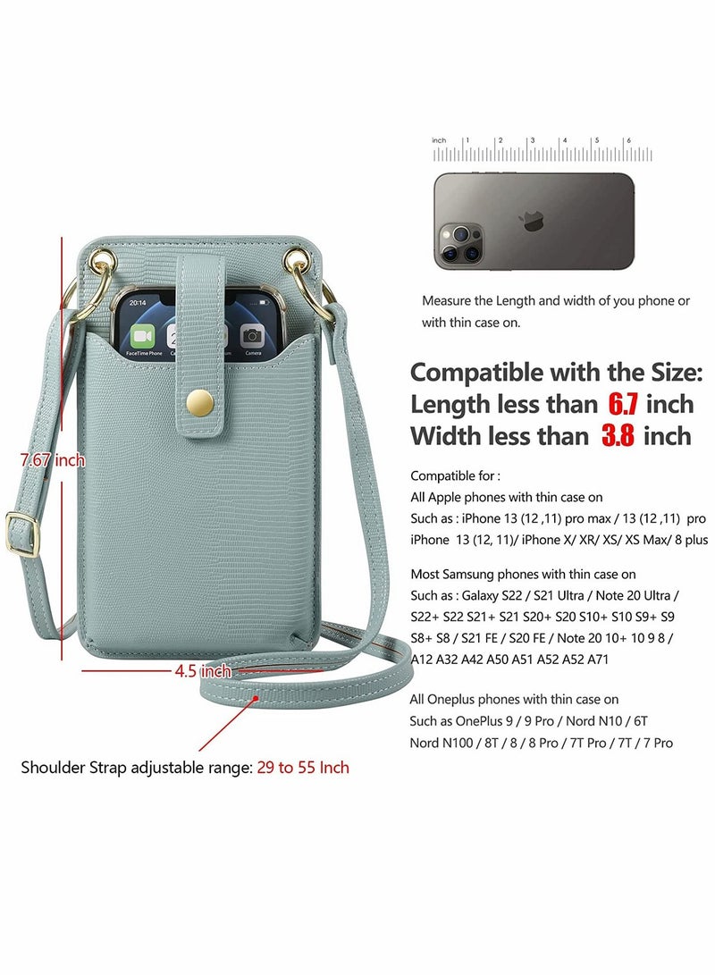 SYOSI Cell Phone Purse Wallet Small Crossbody Bags Mini Shoulder Bag with Card Slot for iPhone 13 Pro Max/for Galaxy S22 Ultra Note 20 S22 S21 FE A03s A12 Nacho A32 A42 A51 A52 (Blue) - Image 2