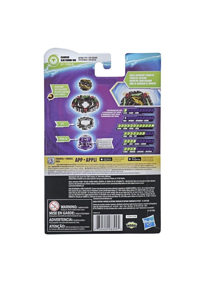 BeyBlade - Burst Surge Speedstorm Curse Satomb S6 Spinning Top Starter Pack Defense Type Battling Game Top With Launcher Toy For Kids - Image 1