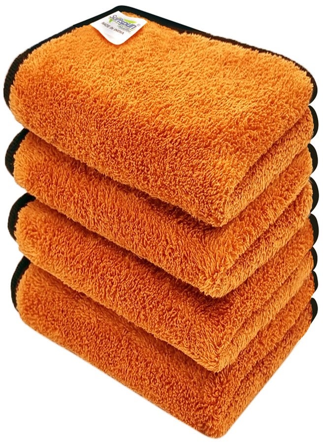 SOFTSPUN Microfiber Hand & Face Wipes 280 GSM 20x30 Cms, 4 Piece Towel Set, (Brown) Super Soft & Silky for Hand, Face and Body - Hypoallergenic Sensitive Skin Wipes & Washcloths. - Image 1