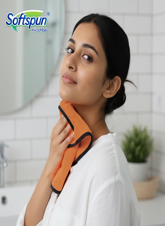 SOFTSPUN Microfiber Hand & Face Wipes 280 GSM 20x30 Cms, 4 Piece Towel Set, (Brown) Super Soft & Silky for Hand, Face and Body - Hypoallergenic Sensitive Skin Wipes & Washcloths. - Image 5