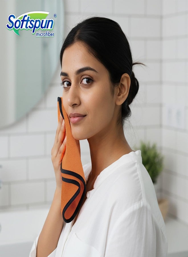 SOFTSPUN Microfiber Hand & Face Wipes 280 GSM 20x30 Cms, 4 Piece Towel Set, (Brown) Super Soft & Silky for Hand, Face and Body - Hypoallergenic Sensitive Skin Wipes & Washcloths. - Image 3