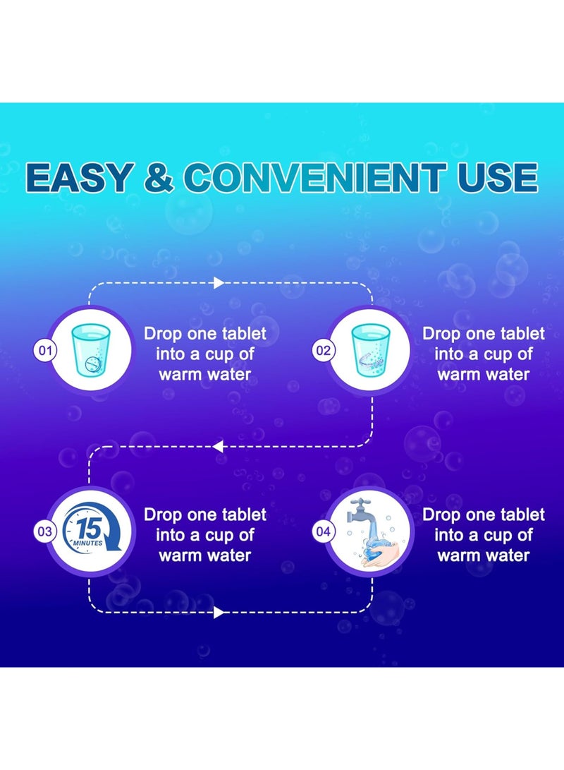 LuckSa Retainer Cleaner Tablets, Denture Cleaner Effervescent Tablets - 40 Count, Remove Stains & Odors for Clear Aligners, Night Guards, Mouthguards, Non-Abrasive - Image 4