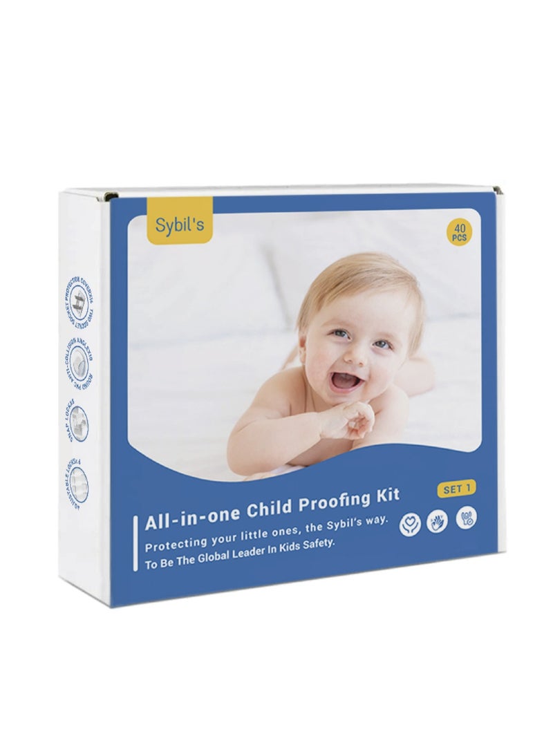 Sybil's Childproofing Safety Kit | 6 x Adjustable Latches | 10 x Corner Guards | 16 x Socket Covers | 8 x Switch Locks | Home Safeguarding and Baby Proofing | Ideal Gift For Newborns (Safety Kit 1) - Image 2