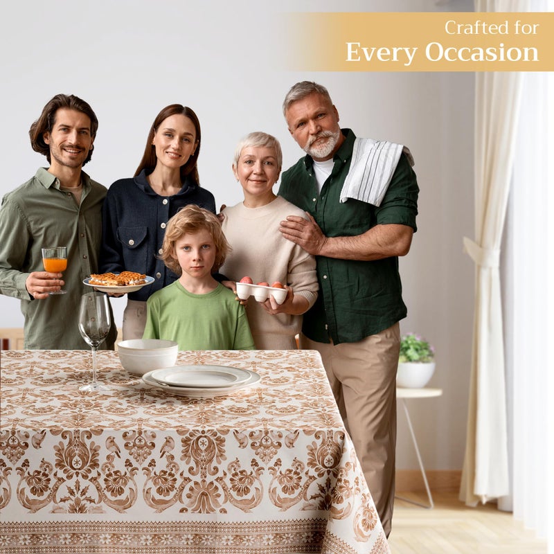 ميزون دي هيرمين Maison D 'Hermine 100 ٪ غطاء طاولة القطن - 54 "" X54 "" مائدة زخرفية مربعة - مفارش المائدة القابلة للغسل لتناول الطعام في منزل مزرعة وحفلات - مثالية لعيد الشكر وعيد الميلاد - مجموعة جاذبية - Image 5