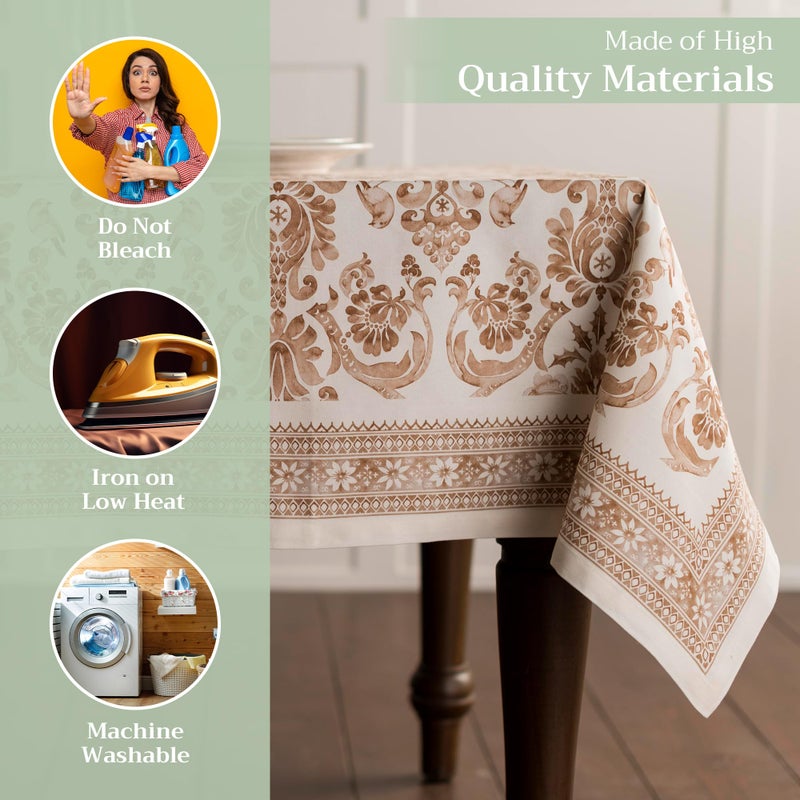 ميزون دي هيرمين Maison D 'Hermine 100 ٪ غطاء طاولة القطن - 54 "" X54 "" مائدة زخرفية مربعة - مفارش المائدة القابلة للغسل لتناول الطعام في منزل مزرعة وحفلات - مثالية لعيد الشكر وعيد الميلاد - مجموعة جاذبية - Image 3