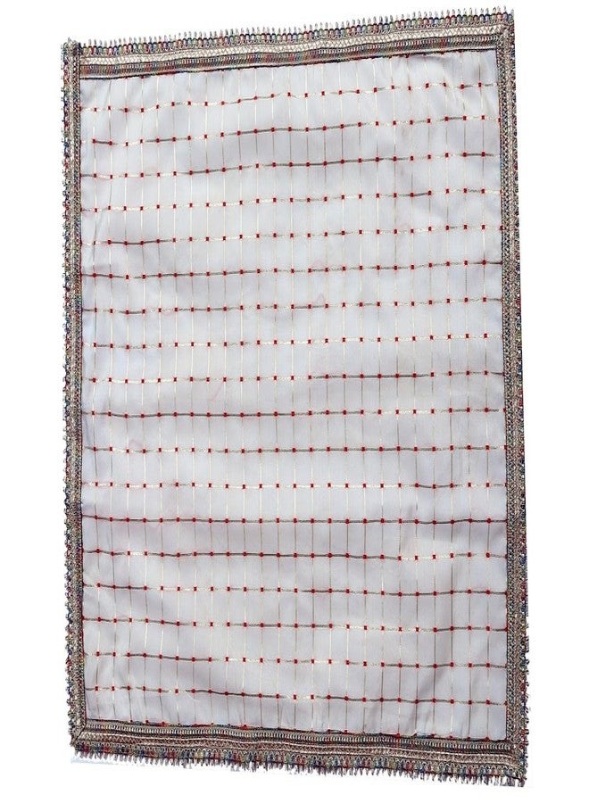 My God Gift Pooja Aasan/Asan for Puja and Mandir Puja Altar Cloth Printed Pooja Chowki Assan Mat for Mandir (18x24 INCH)(45X60 CM). Pack of 2 ((White Check)) - Image 4