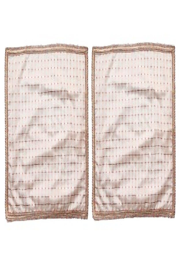 My God Gift Pooja Aasan/Asan for Puja and Mandir Puja Altar Cloth Printed Pooja Chowki Assan Mat for Mandir (18x24 INCH)(45X60 CM). Pack of 2 ((White Check)) - Image 1
