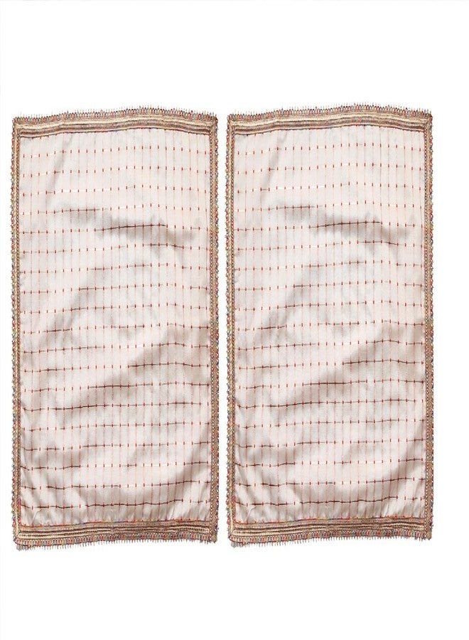 My God Gift Pooja Aasan/Asan for Puja and Mandir Puja Altar Cloth Printed Pooja Chowki Assan Mat for Mandir (18x24 INCH)(45X60 CM). Pack of 2 ((White Check)) - Image 2