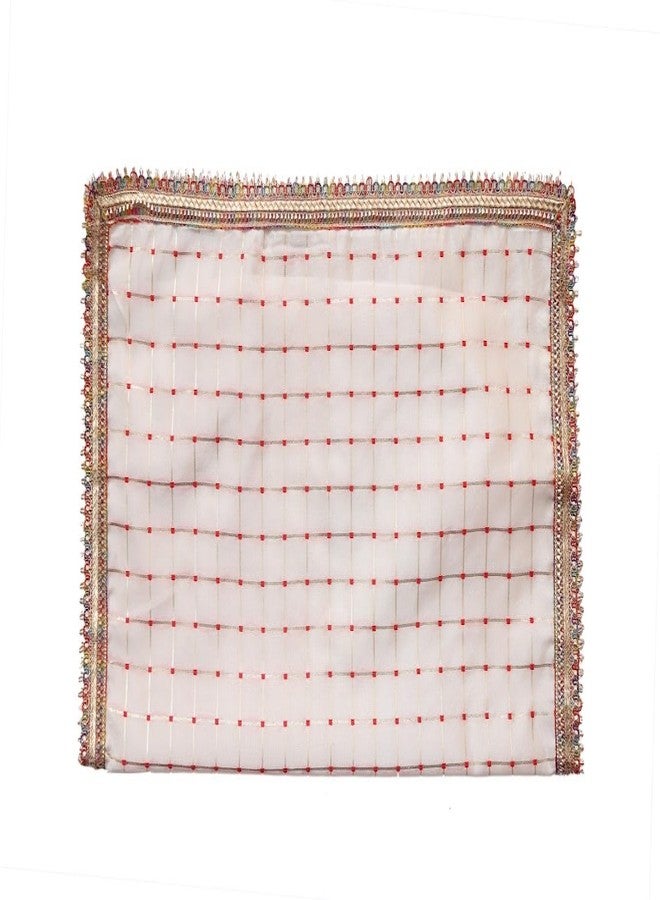 My God Gift Pooja Aasan/Asan for Puja and Mandir Puja Altar Cloth Printed Pooja Chowki Assan Mat for Mandir (18x24 INCH)(45X60 CM). Pack of 2 ((White Check)) - Image 3