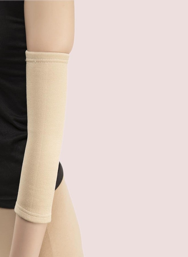 Compression Elbow Sleeve for Men & Women | Breathable Fabric Elbow Support | Anti-Slip Compression Sleeve for Sports, Gym, Tennis & Daily Use | Beige - Image 2