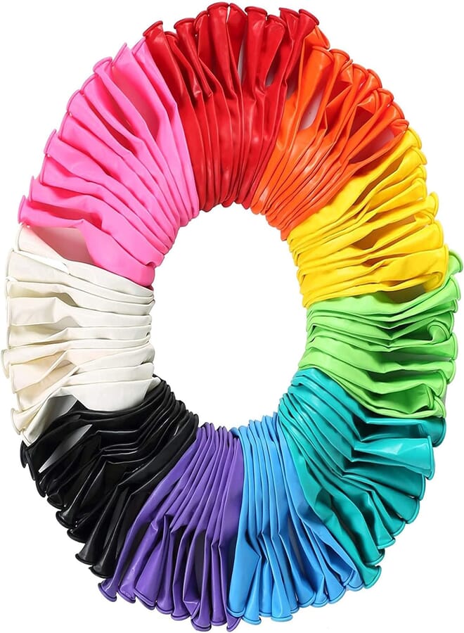 Secret 100Pcs Balloons 12 Inches 10 Colors of Rainbow Party Latex Balloons, for Party Decoration, Birthday Party Supplies or Arch Decoration