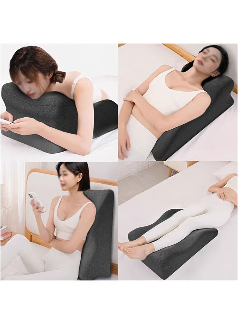 إزدنك وسادة ظهر إسفينية للسرير، وسادة راحة لوضع الساق، وسائد للسرير للجلوس للبالغين، وسادة إسفنجية ذكية لدعم الظهر، وسادة للقراءة للأسرة والأرائك للنوم وتخفيف آلام الظهر والساق وحموضة المعدة ومضادة للشخير - Image 3