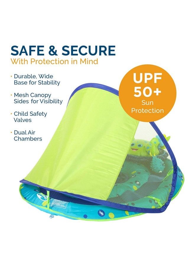 SwimWays Baby Spring Float Activity Center With Adjustable Canopy And Upf Sun Protection Green Octopus  - Image 5